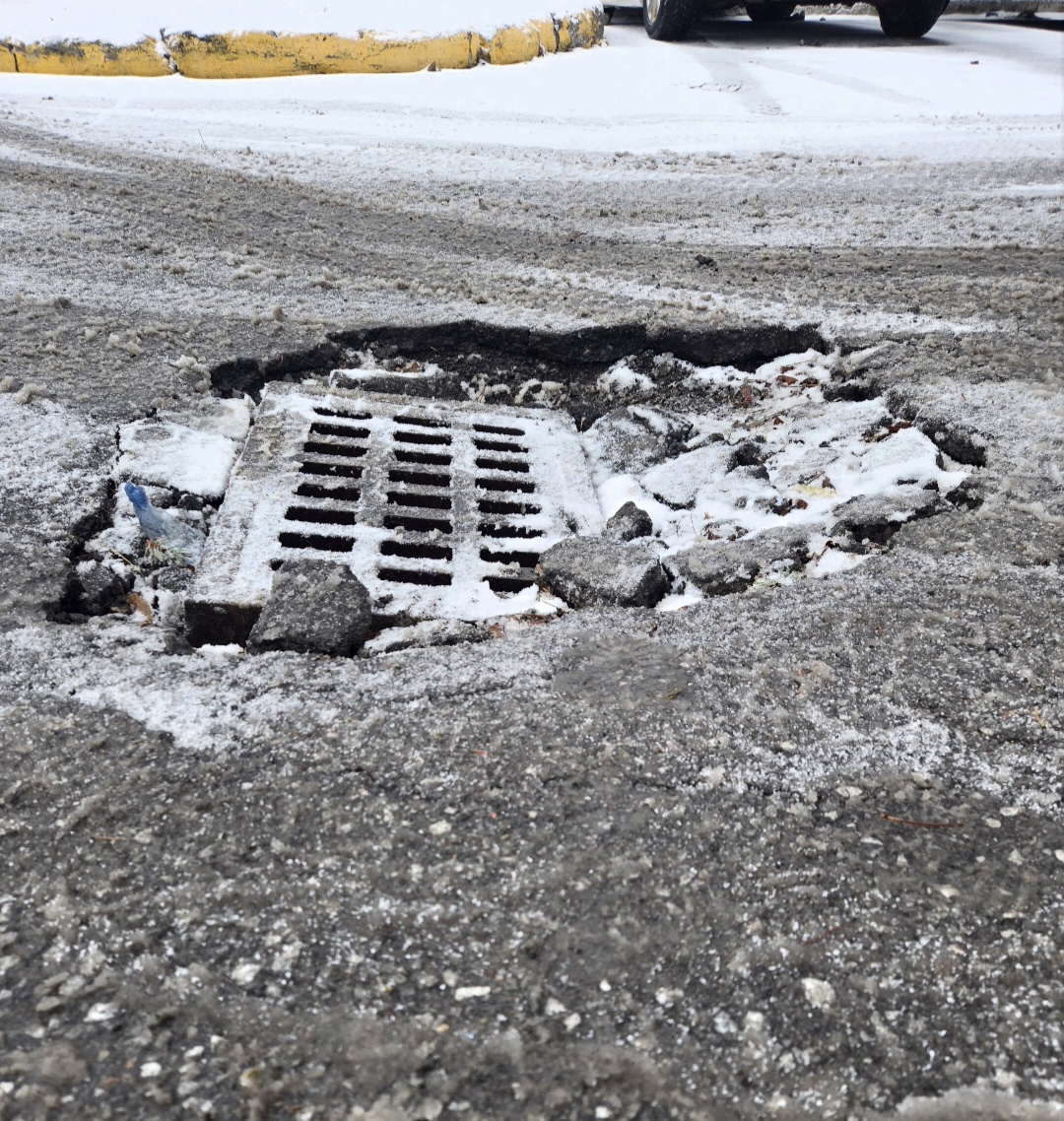 Catch basin before — winter failure