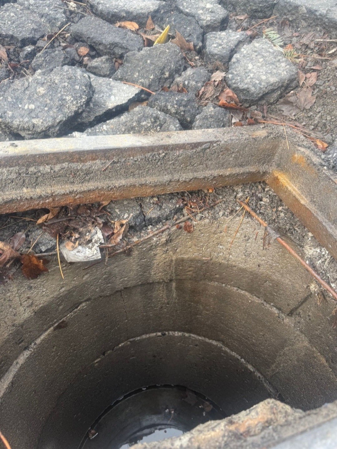 Open utility cut — storm drain before reinstatement